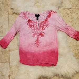 INC International concepts pink blouse Sz M